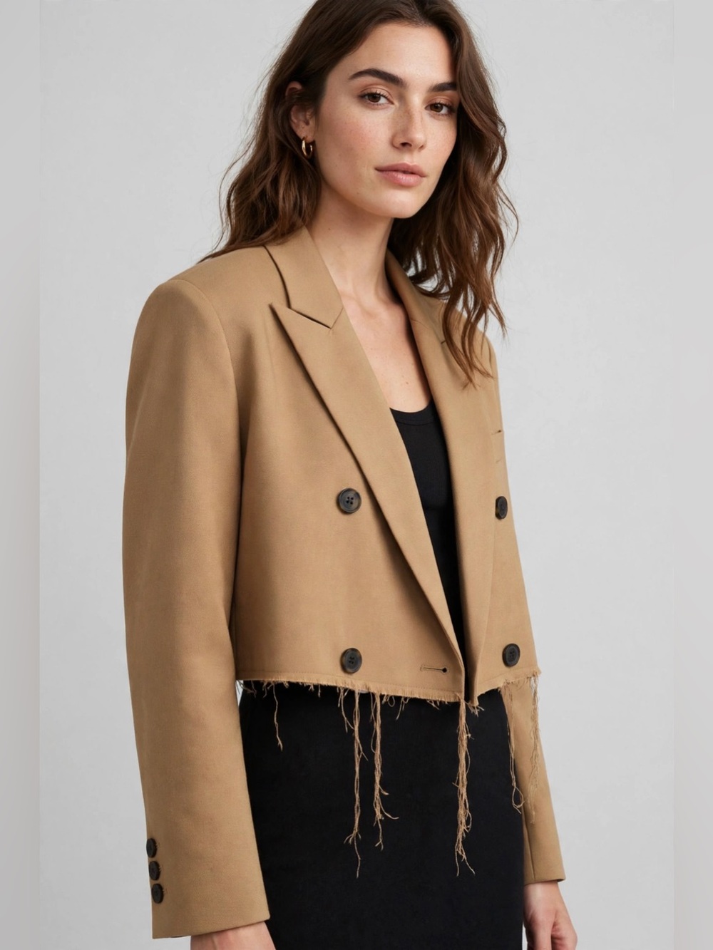 DINT Korea Cropped Camel Blazer — US 6